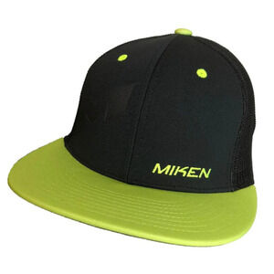 Miken Embossed Hat by Richardson in Black/Neon Yellow/Embossed, Size S-M​​​​​​​​